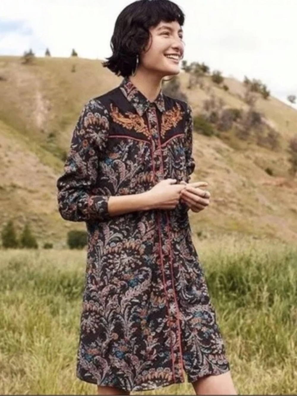 Anthropologie HOLDING HORSES Escalante Shirt Dress - Sz. 14